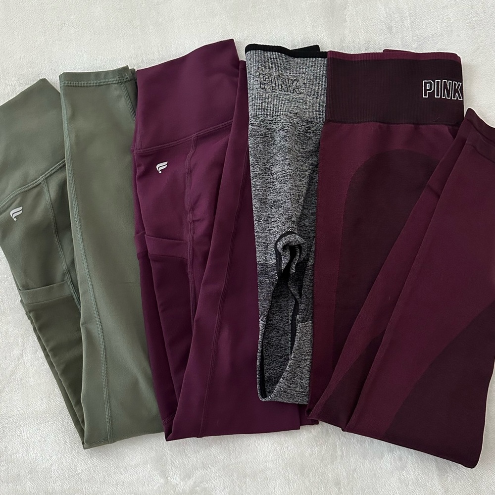 Fabletics PowerHold & VS PINK Seamless Leggings LOT XXS